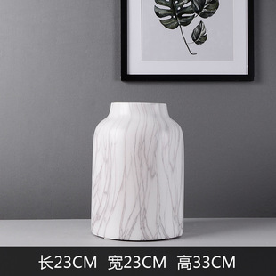 家品 新品 现代简约大理石纹落地陶瓷花瓶干花插花摆件客厅北欧风格