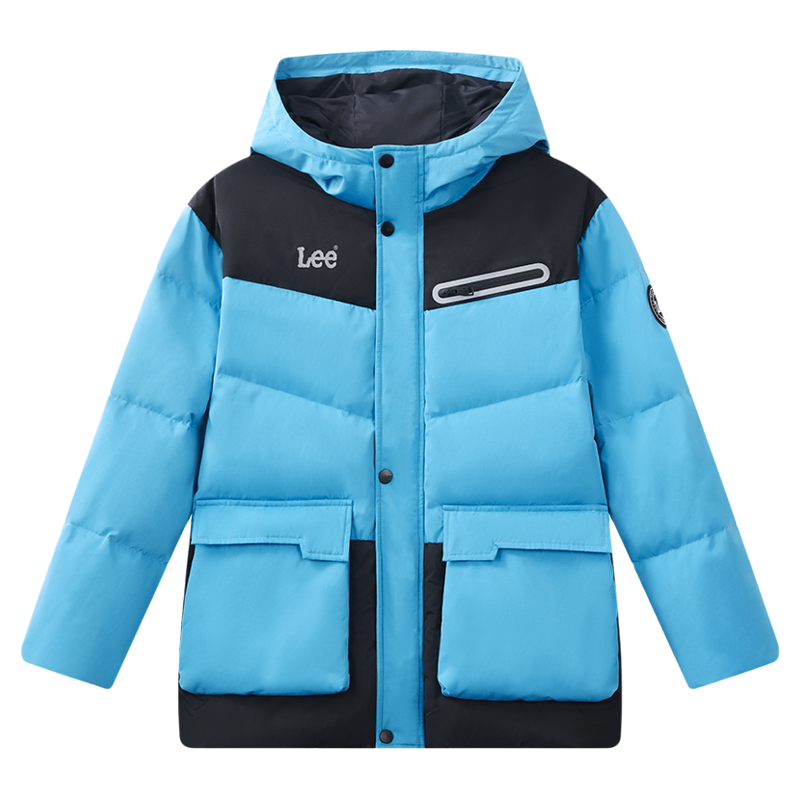 Leekids中大童厚款连帽羽绒服