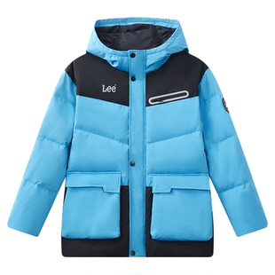 Lee kids儿童厚款羽绒服冬季男女中大童防寒保暖宽松百搭连帽外套