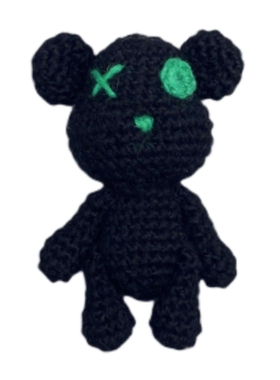 气质暴力熊胸针黑色澳洲羊毛线手工编包挂创意礼物个性多色定制