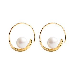 sumni/莎米尼18K包金耳环女几何小众设计感风气质简约艺术耳圈