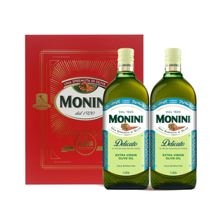 【25年8月生产】莫尼尼美味特级初榨橄榄油1L*2瓶礼盒装MONINI