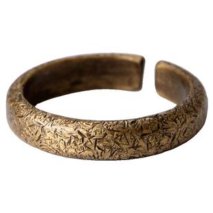 曲尾花肌理复古铜创意戒指男原创简约个性饰品情侣金属细款指环女