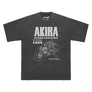 阿基拉Akira大友克洋动漫美式水洗纯棉休闲短袖T恤日常男T-Shirt