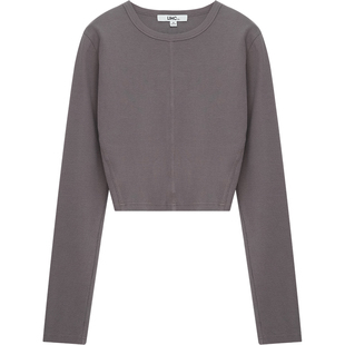 LINCCHIC金羽杰t恤女新款修身收腰正肩长袖T恤女上衣S231FK109Y