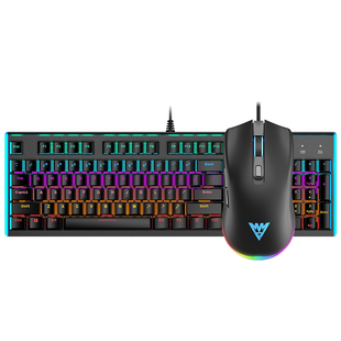 牧马人K100机械键盘鼠标套装电竞游戏吃鸡lol电脑笔记本黑青茶轴