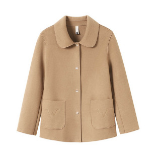 妈妈春装双面呢外套女2026新款洋气中老年春秋季时尚夹克上衣短款