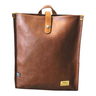 threebox日系双肩包韩版潮男包旅行背包PU皮大容量学生书包电脑包