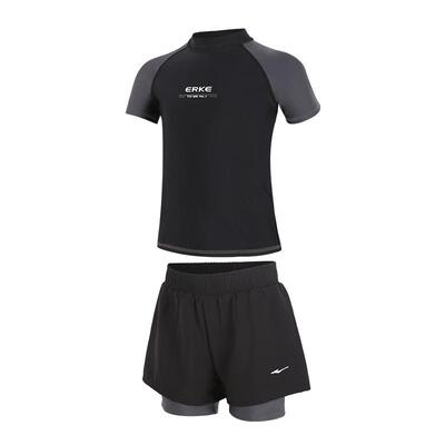 鸿星尔克男童分体亲肤透气泳衣