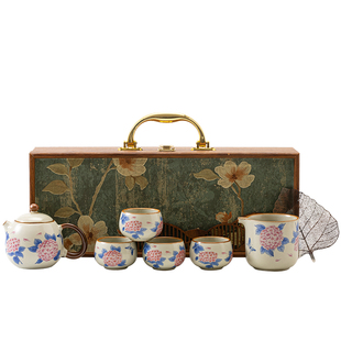 汝窑茶具套装礼盒装家用陶瓷茶具礼品商务伴手礼定制LOGO