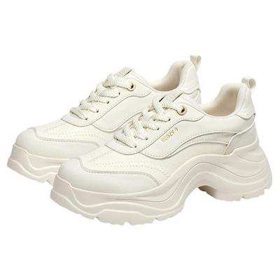 明星同款接吻猫[6.5CM追风长腿老爹鞋]休闲厚底增高小白鞋老爹鞋