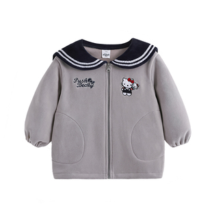 女童绒罩衣长袖可爱洋气羽绒服防脏拉链罩衫宝宝幼儿园吃饭衣围兜