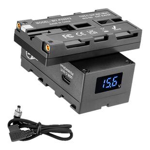 双面NP-F550/970/990假电池可旋转底座适用于V口电池监视器图传等