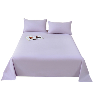 秋冬季纯棉磨毛床单单件全棉加厚保暖单人双人纯色被单枕套三件套