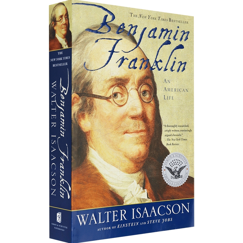 正版 富兰克林传 英文原版 Benjamin Franklin 一个美国人的生活 全英文版人物传记 进口英语书籍