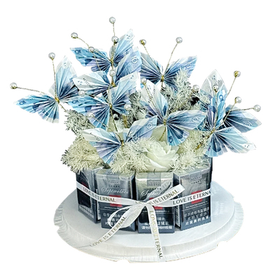 香烟有钱花蝴蝶花蛋糕盒DIY材料