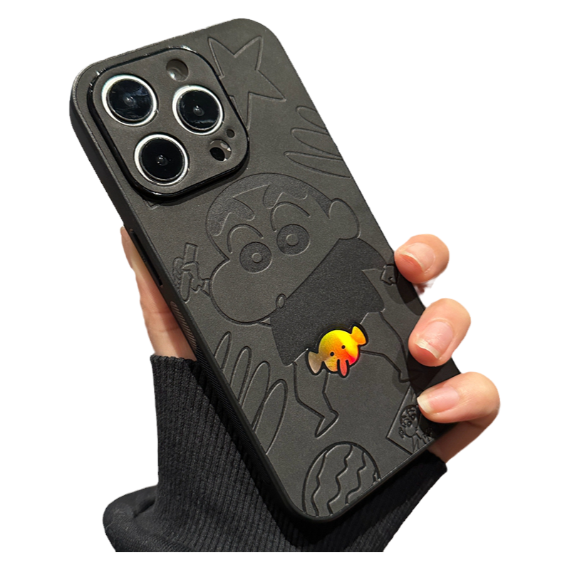 卡通大象蜡笔小新适用苹果15手机壳新款iPhone16promax全包镜头14plus小众13Pro高级12可爱11男xs防摔xr套por