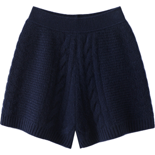 惊！多维度好品质！加厚山羊绒短裤休闲直筒针织裤子女外穿秋冬季