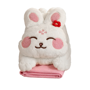 故宫文创趴趴兔抱枕毯子二合一办公室午睡靠垫送朋友创意礼物