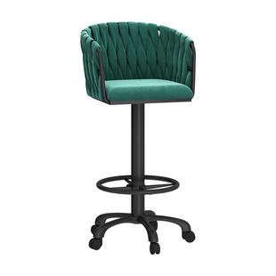 吧台椅旋转可调节升降轮滑万向轮靠背酒吧家用收银台专用高脚凳子