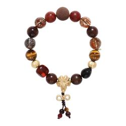 BYROOTS/抱树种福藏香珠手串女虎眼石黑金超七手链新年生日礼物