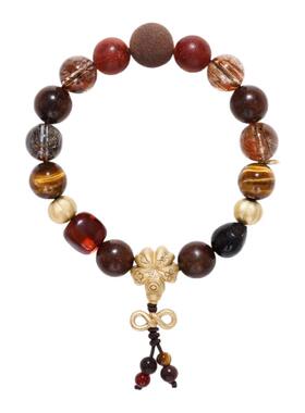 BYROOTS/抱树种福藏香珠手串女虎眼石黑金超七手链女圣诞生日礼物