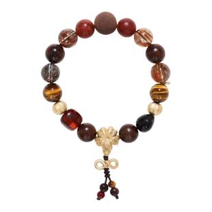 BYROOTS/抱树种福藏香珠手串女虎眼石黑金超七手链女圣诞生日礼物