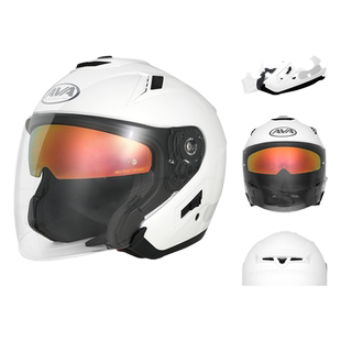 AVA头盔摩托车半盔男四季机车双镜片组合盔四分之三头盔3C认证JET