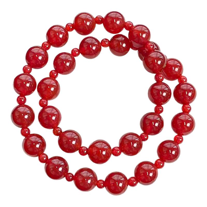 【赵露思许妍同款】天然红玛瑙双圈手串散珠手链女饰品送生日礼物