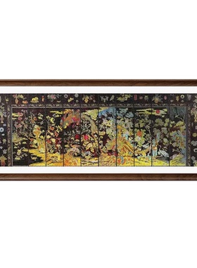 百鸟朝凤拼图框1000片88*33长条实木框75*50*70铝合金画框定制