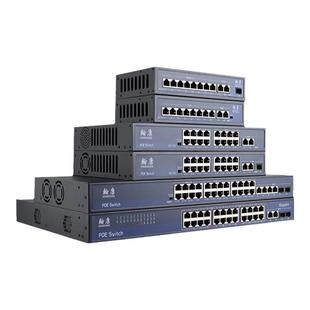翰康poe交换机4口6口8口16口24口百兆千兆国标48V监控专用网线供电交换转换分线器光纤网络以太网分流交换器