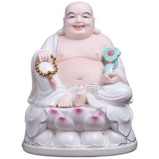 戴玉堂德化陶瓷微笑弥勒坐像家用客厅供奉大肚笑佛弥勒佛佛像摆件