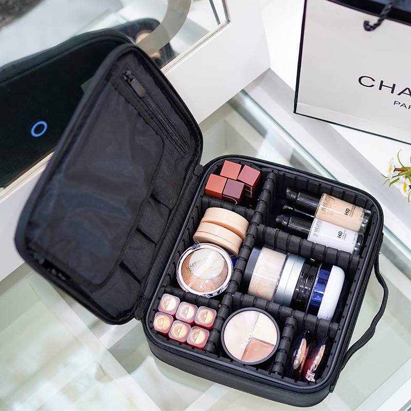 厂家批发手提化妆包小号专业包隔板简约便携红旅行网收纳韩国