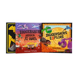 小彼恩毛毛虫点读笔配套绘本点读书 恐龙工程车3册英文版2-5岁英语语感品格塑造 儿童益智交通工具故事绘本