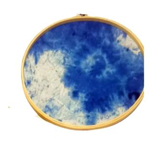 非遗环创扎染挂饰绣花框圆形新中式工艺品农家乐橱窗吊饰墙面布置