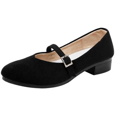 老北京布鞋中跟粗跟工作鞋不累脚