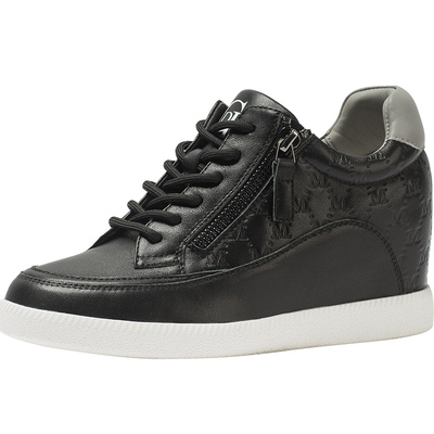 CDF女鞋2025秋季新款时尚百搭内增高板鞋简约拉链休闲运动鞋女潮