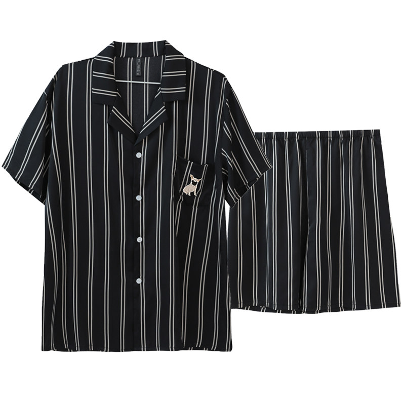 睡衣男士夏季丝绸短袖家居服