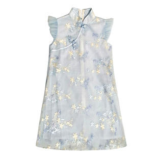 女童旗袍夏季中国风儿童汉服连衣裙女孩改良薄款大童唐装女新中式