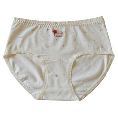 甜美印花棉本命年深红女内裤中腰