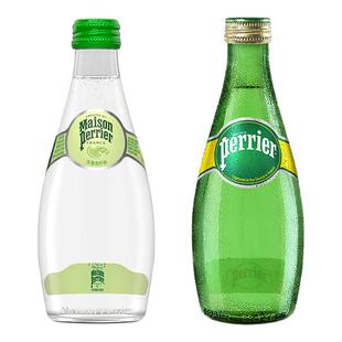 巴黎水perrier法国原装进口生姜青柠&经典小绿瓶气泡水330ml*8瓶
