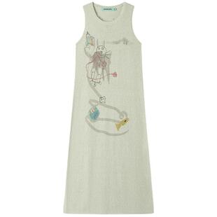 APPARITION 艺术插画涂鸦印花 针织无袖连衣裙