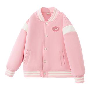 红豆女童外套春秋款2026新款女宝洋气春装小童春季上衣儿童棒球服