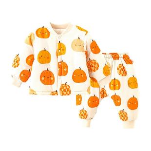 宝宝棉服套装冬装婴儿夹棉保暖衣服儿童分体棉衣屁屁棉裤加厚秋冬