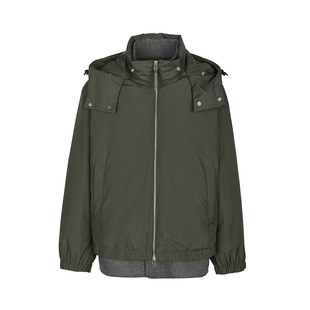 [拒水]速写男装2025冬新品连帽排骨羽绒服短款立领拼接9PAC11920