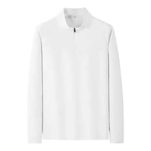 高端轻运动半拉链卫衣男长袖秋冬季薄绒透气吸湿综训半高领T恤男