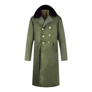 军大衣冬季加绒加厚劳保冷库防寒棉服男女款老式东北棉大衣绿棉袄