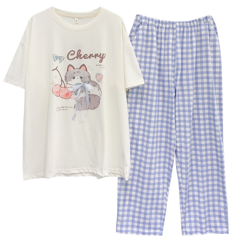 可爱猫咪休闲可外穿家居服春夏季