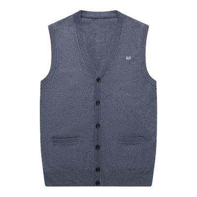 恒源祥保暖针织背心男秋冬装V领