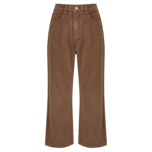 布景休闲裤女夏季新品纯色时尚复古宽松纯棉微喇裤子九分裤3823